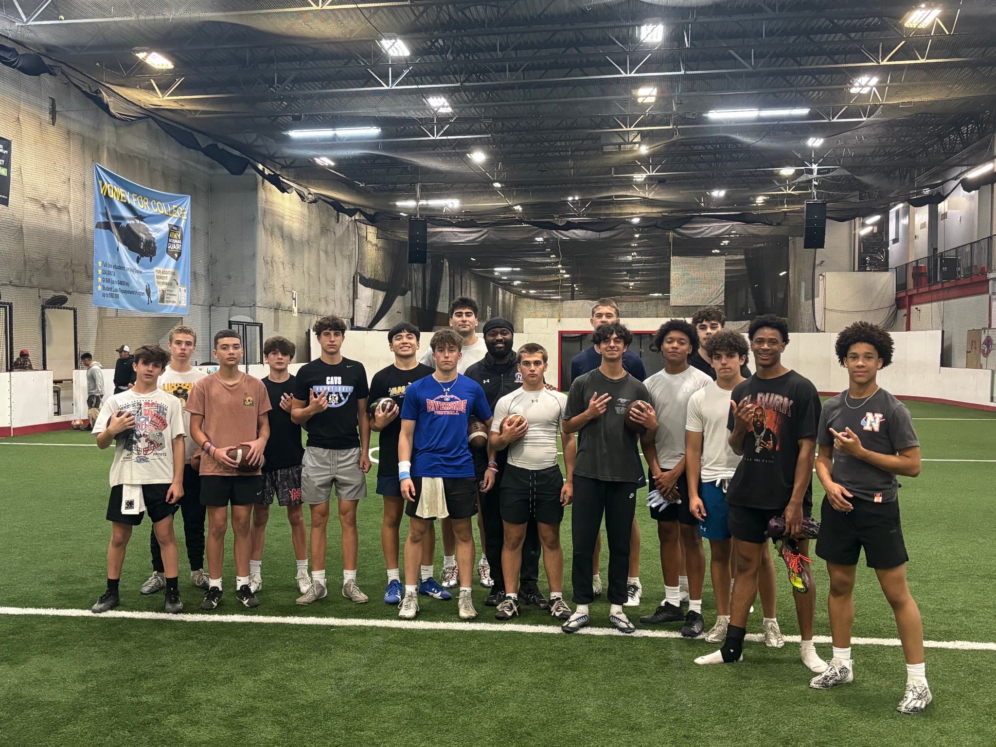 Coach Tae quarterback group training